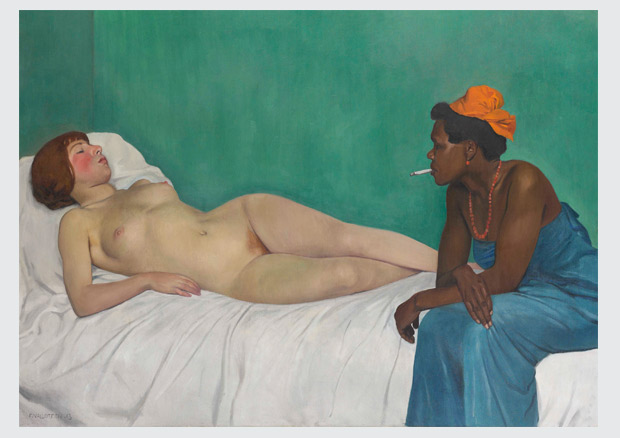 Félix-Edouard Vallotton, La Blanche et la Noire, 1913. Oel auf Leinwand, 114 x 147 cm, Kunstmuseum Bern - © © Hahnloser/Jaeggli Stiftung