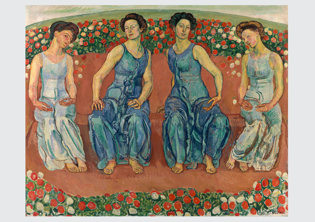 Ferdinand Hodler, Heilige Stunde, 1911, Öl auf Leinwand, 187 x 230 cm. Stiftung für Kunst, Kultur und Geschichte - © SIK-ISEA, Zürich (Philipp Hitz)