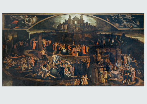 Joseph Plepp, Die Berner Kebes-Tafel: eine hellenistische Wegleitung zum Heil, um 1633, Öl auf Leinwand, 161,4 x 308,2 cm. Kunstmuseum Bern, Staat Bern, Geschenk Karl von Büren, Bern - 