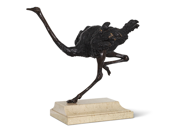 August Gaul (22.10.1869 - 18.10.1921) Laufender Strauss, 1900 Bronze, Flügelspitzen vergoldet, 41 cm, Kunstmuseum Bern, Leihgabe der Zwillenberg-Stiftung - 