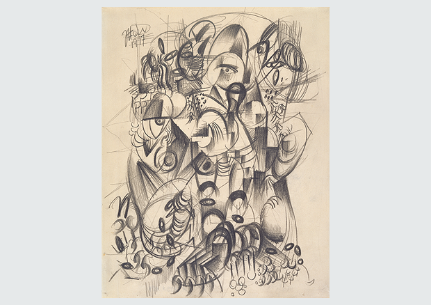 Johannes Itten, Hören und Sehen, 1917, Bleistift, 24,1 x 19,4 cm, Kunstmuseum Bern, Johannes Itten-Stiftung, Bern, Schenkung von Anneliese Itten, Zürich.
 - © 2011, ProLitteris, Zürich