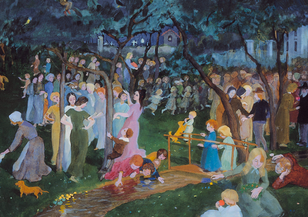 Ernst Kreidolf
Das Leben ein Traum (3. Fassung), o.J.
Öl/Karton, 48,5 x 63 cm
Privatbesitz - 