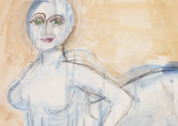 Meret Oppenheim , Kentaurin auf dem Meeresgrund, 1932. Bleistift und Aquarell, 25 x 17,5 cm. Privatsammlung, Schweiz - © 2012, ProLitteris, Zürich