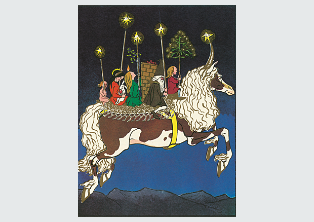 Ernst Kreidolf: Buntscheck, Die Festzeiten, 1904, farbige Autotypie, handkoloriert 
Kunstmuseum Bern, Verein Ernst Kreidolf.

 - 