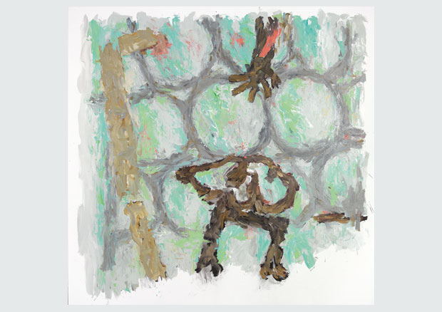 Velimir Ilisevic, Eschenstock, 2013. Öl auf Leinwand, 180 x 180 cm, Kunstmuseum Bern
 - © Der Künstler