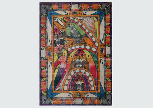 Adolf Wölfli, Vusli=aana: Vulkan. Gross=Gross=Keiserinn Adolfina, 1920. Bleistift und Farbstift auf Papier, 44,8 x 32,2 cm. Schenkung Erbengemeinschaft von Paul Haldemann, Worb. Adolf Wölfli-Stiftung, Kunstmuseum Bern - 